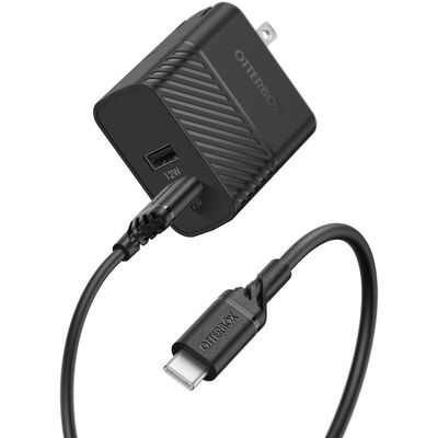 USB-C to USB-A Dual Port Wall Charging Kit, 24W Combined