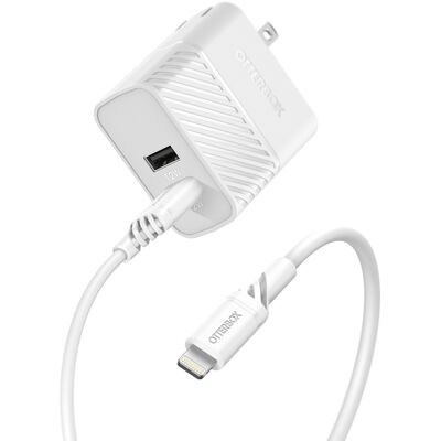 Lightning to USB-A Dual Port Wall Charging Kit, 24W Combined