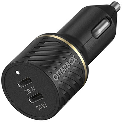 USB-C Fast Charge Dual Port Car Charger, 50W Combined